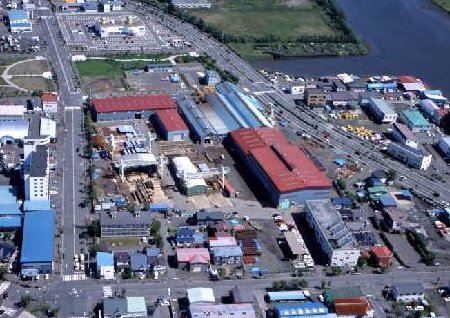 本社工場の航空写真